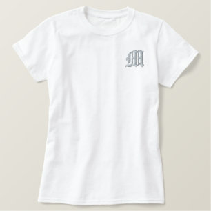 besticktes modernes elegantes Monogramm  T-Shirt
