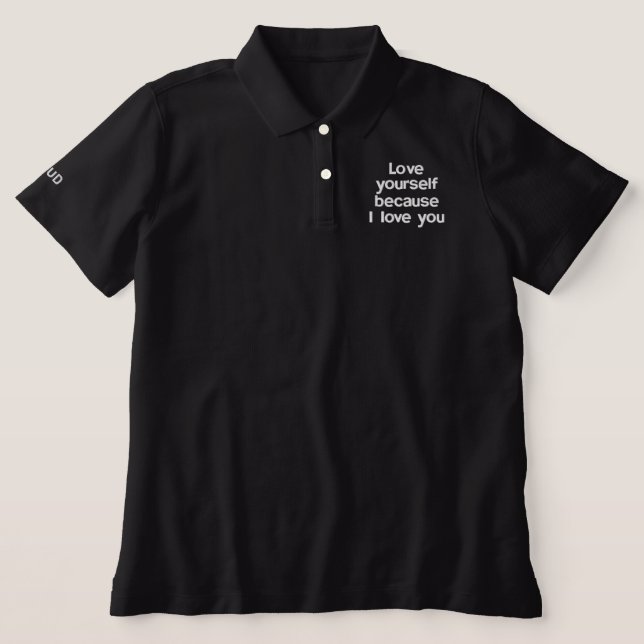 besticktes Polo-Shirt "Liebe" (Design Vorderseite)