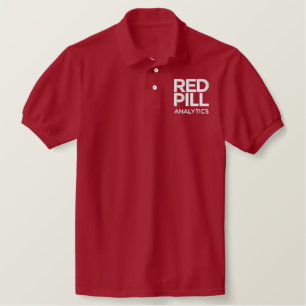 Besticktes Rotes Polo mit dem Logo für den weiße