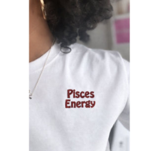 Besticktes Schild Fische Astro-Shirt Geschenk T-Shirt