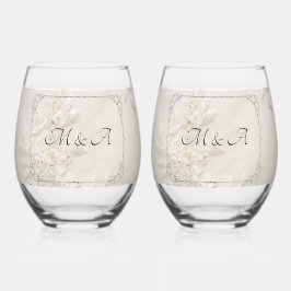 besticktes Spitzen Hochzeitungs-Edelglas Weinglas Ohne Stiel