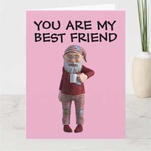 BESTIE BEST FRIEND GNOME COFFEE CARD KARTE