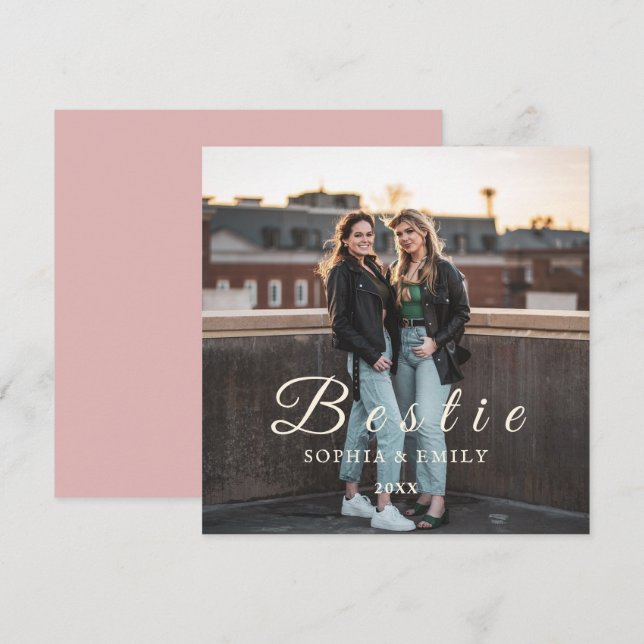 Bestie Collage Foto Einladung - Namen und Jahr (Vorne/Hinten)
