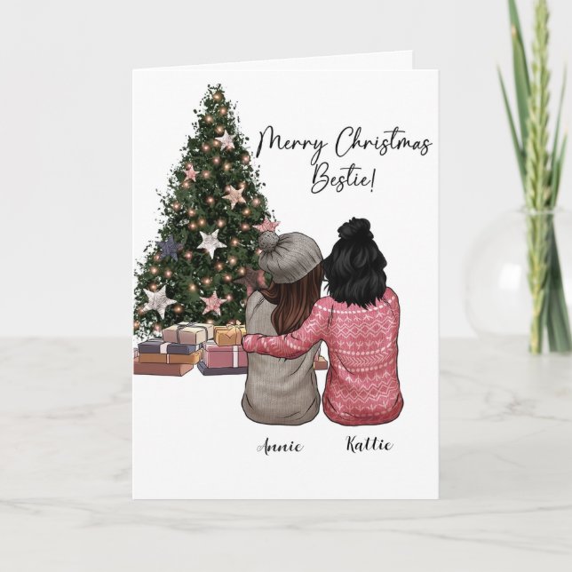 Bestie de carte de Noël personnalisée (Devant)
