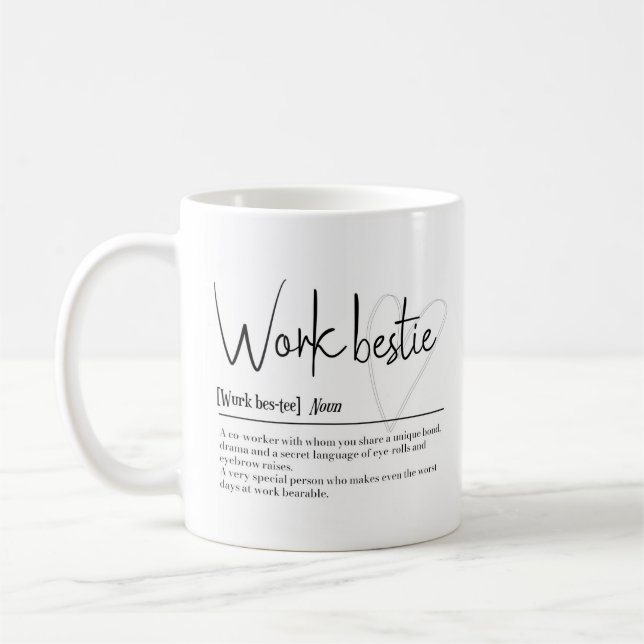 Bestie de travail Définition Mug Cadeau (Gauche)
