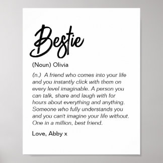Bestie Definition Poster Beste Freundschaft