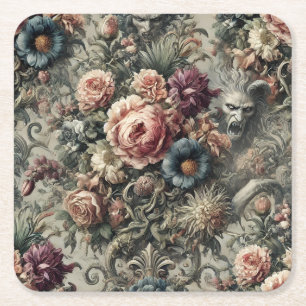 Bestie des Interstitiums – Gothic Floral Design Rechteckiger Pappuntersetzer