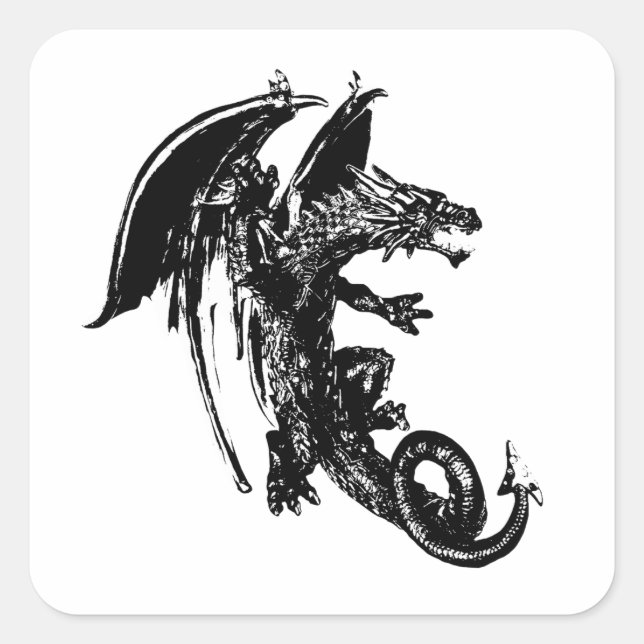Bestie des Nachtdrachen Quadratischer Aufkleber (Vorderseite)