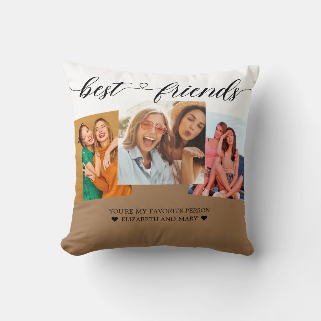 Bestie Geschenke BESTE FREUNDIN Foto Collage Die b Kissen (Vorderseite)