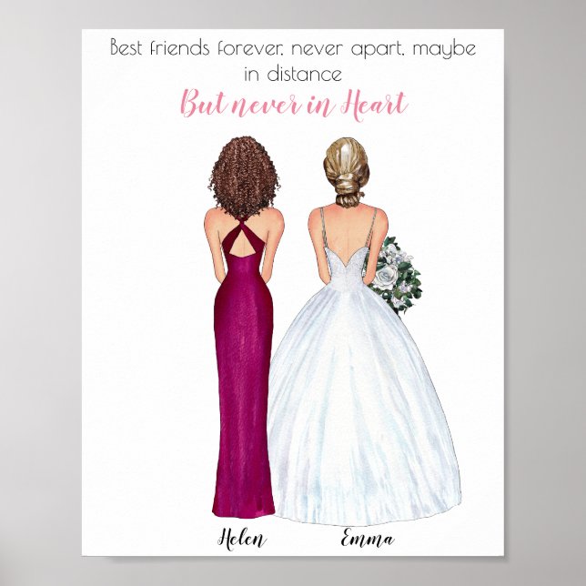 Bestie Geschenke, Bestes Freundschaftsgeschenk, Fr Poster (Vorne)