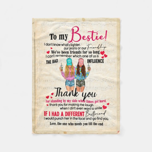 Bestie-Geschenke| Schreiben an meine Bestie Vielen Fleecedecke (Vorderseite)