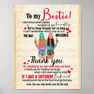 Bestie-Geschenke  Schreiben an meine Bestie Vielen Poster