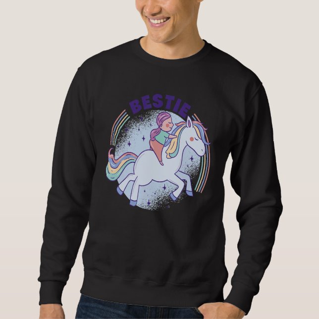 Bestie Graphic Horse Lover Equestrian Rider Horses Sweatshirt (Vorderseite)