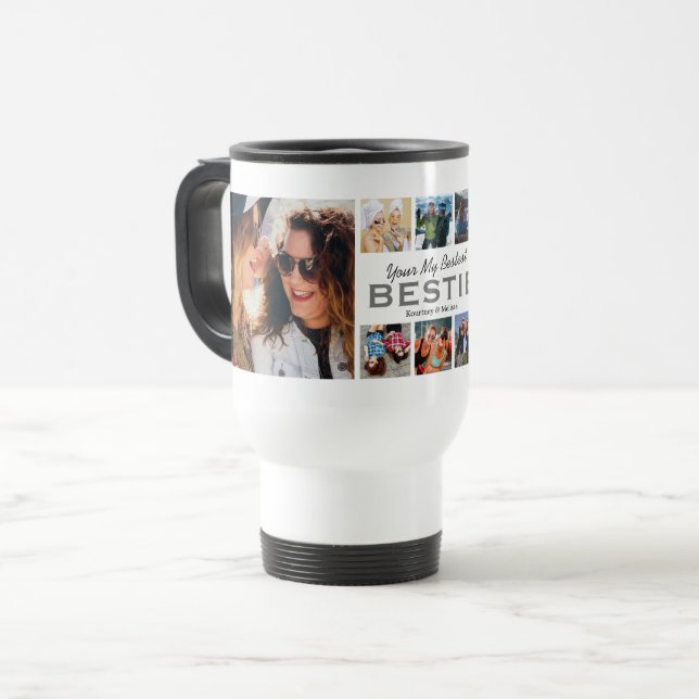 Bestie la meilleure photo Collage Voyage Mug (Devant gauche)