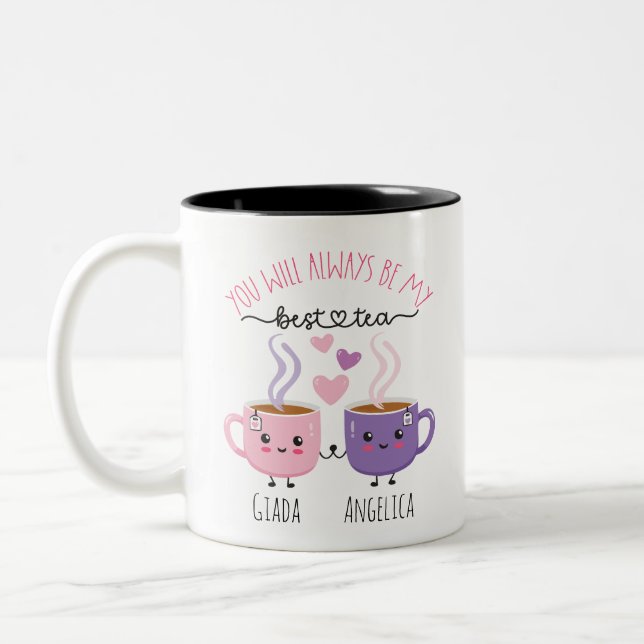 Bestie Mug: Best-Tea Mug, Personalized Zweifarbige Tasse (Links)