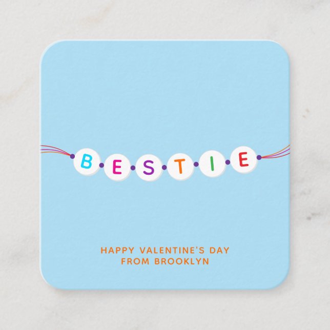Bestie niedliche Freundschaft Armband Blue Valenti Begleitkarte (Vorderseite)