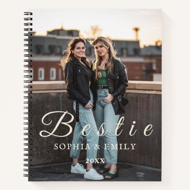 Bestie Photo Collage Carnet - Nom et année (Devant)
