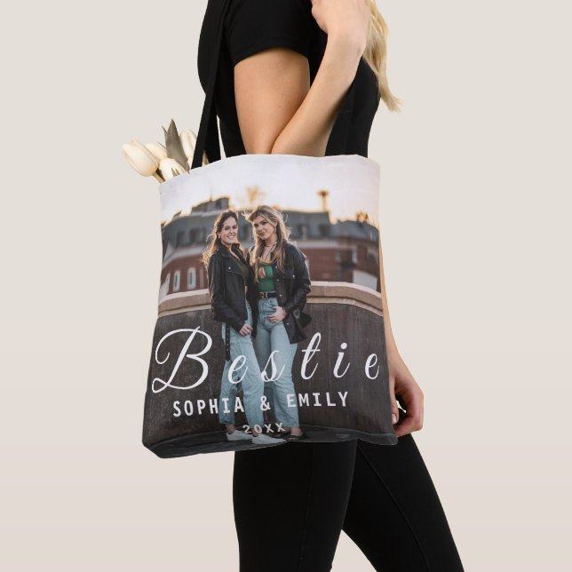 Bestie Photo Collage Tote Bag – Custom Names & Yea Tasche (Von Nahem)