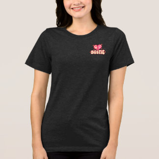 Bestie Pink Heart T-Shirt | Süßes Geschenk für die Tri-Blend Shirt