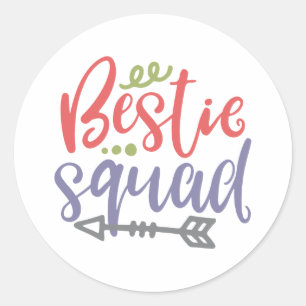 Bestie Squad Friendship Design Runder Aufkleber