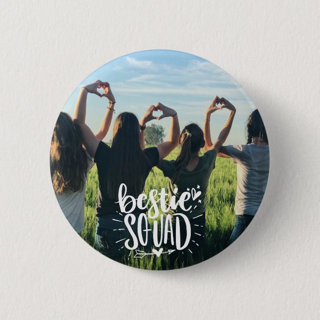 Bestie Squad Personalisiertes Foto BESTE FREUNDIN  Button (Vorderseite)