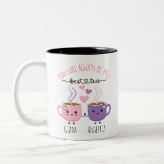 Bestie-Tasse: Best-Tea-Tasse, Personalisiert Zweifarbige Tasse