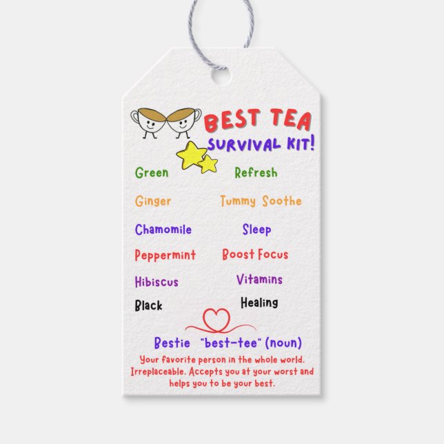 Bestie(Tea) Überlebenskit Geschenkanhänger (Vorderseite)