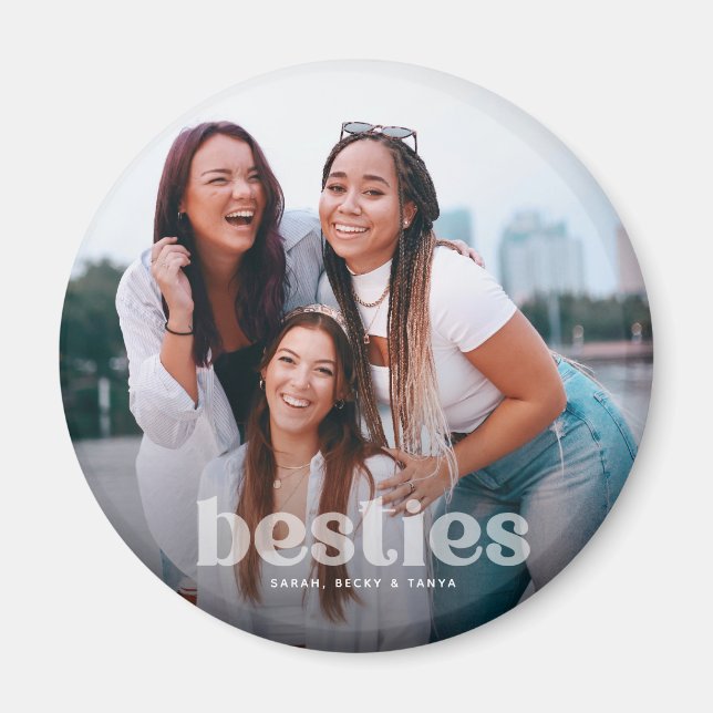 Bestie Trendy Typografy Foto Keepake Magnet (Vorne)