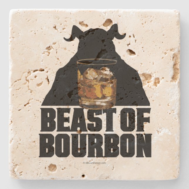 Bestie von Bourbon Steinuntersetzer (Vorderseite)