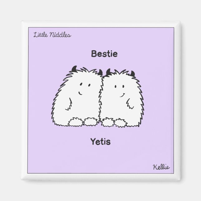 Bestie Yetis Little Niddles Magnet (Devant)