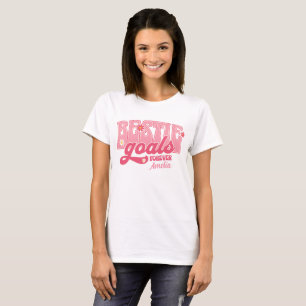Bestie-Ziele für immer Retro-Floral-Typografie T-Shirt