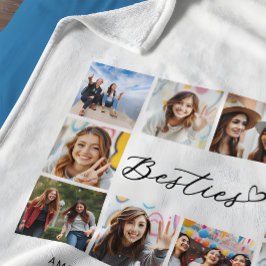 Besties 10 Foto Collage Modernes Script BBBF Fleecedecke