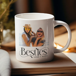 BESTIES' Benutzerdefiniertes Foto & Namen Andenken Kaffeetasse