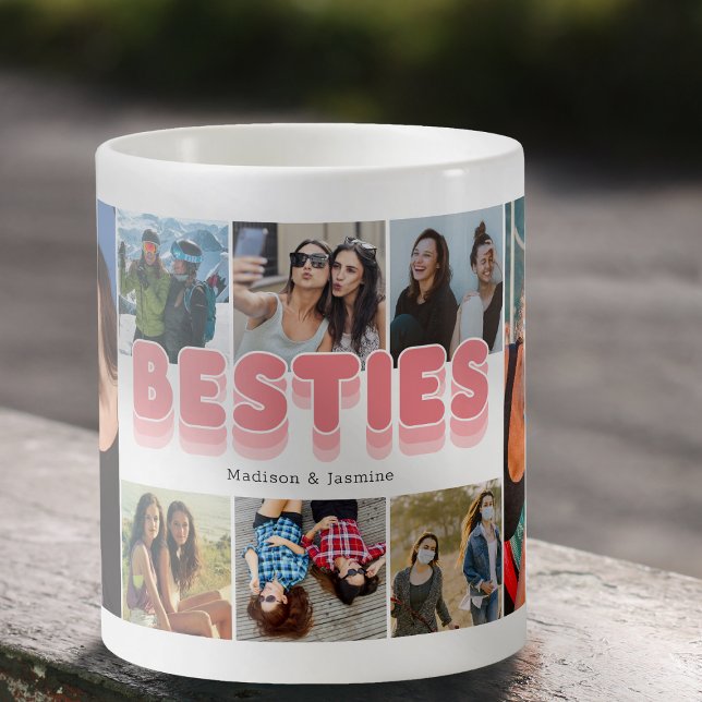 Besties Best Friend Foto Collage Kaffeetasse (Our mugs are like your best friend – always there to hold your secrets.)