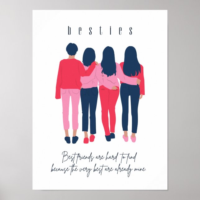 Besties Best Friend Gedicht Quote Sprichwort Poster (Vorne)