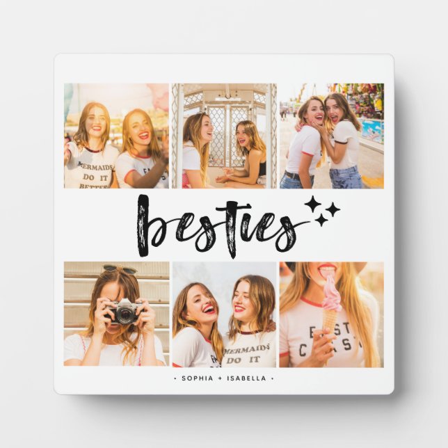 Besties Best Friends Foto Collage Fotoplatte (Vorderseite)