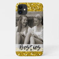 Besties Best Friends Foto Gold Glitzer