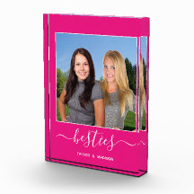 Besties Best Friends Hot Pink Script Names Foto