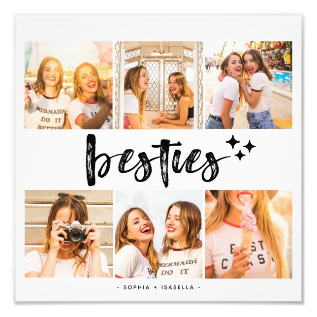 Besties Best Friends Photo Collage Poster (Devant)