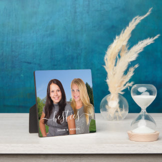 Besties Best Friends Script Overlay Names Foto Fotoplatte