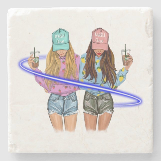 Besties BESTE FREUNDIN Herzstück Steinuntersetzer (Vorderseite)