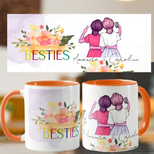 Besties BESTE FREUNDIN Niedlich Illustration Tasse