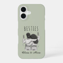 Besties beste Freundinnen Salbeigrüner Hintergrund