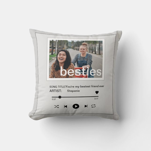 Besties Bestfreund-Musiker lustiges Foto Kissen (Vorderseite)