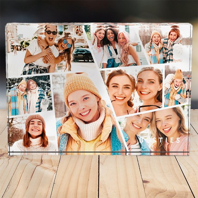 Besties Bestfriends Modern Simple 9 Images Collage Fotoblock (Von Creator hochgeladen)