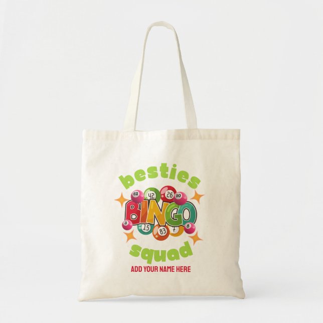 BESTIES BINGO SQUAD Individuelle Name Bachelorette Tragetasche (Vorne)