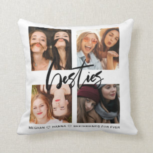 Besties Black Foto Collage Best Friends Kissen