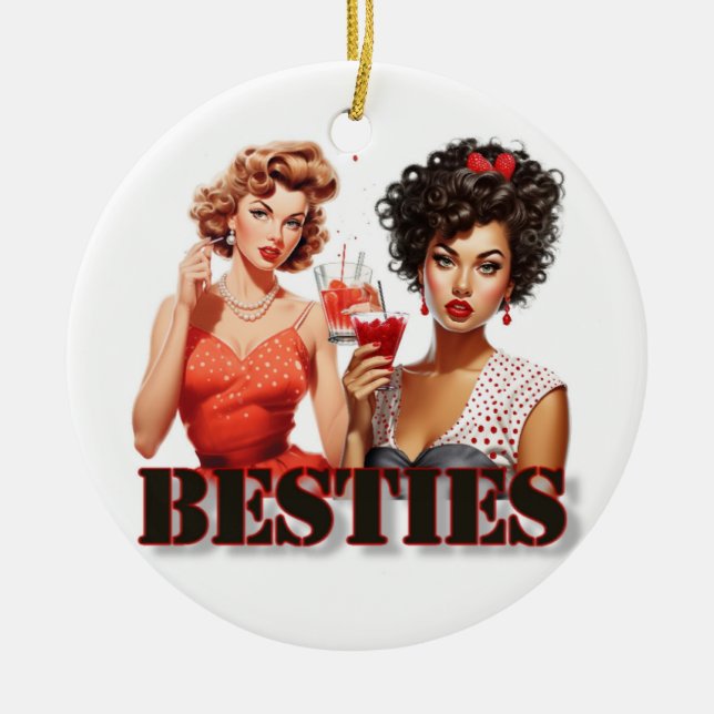 Besties Christmas Ornament Funny (Vorne)