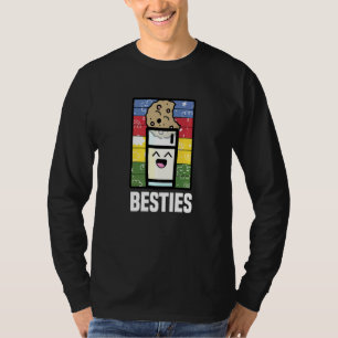Besties Cookie and Milk Lover Food Pub Bestfriend T-Shirt