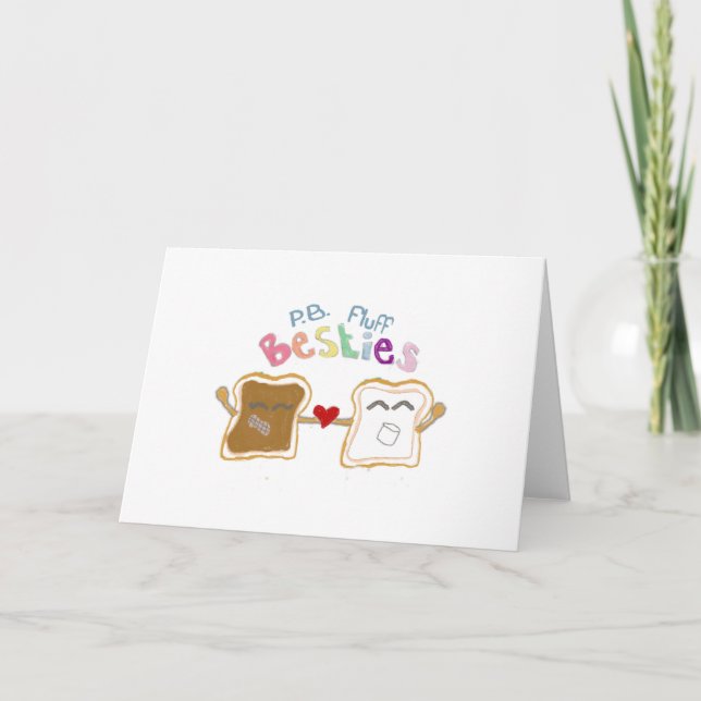 Besties Erdnussbutter und Flöschenkarte Karte (Vorderseite)